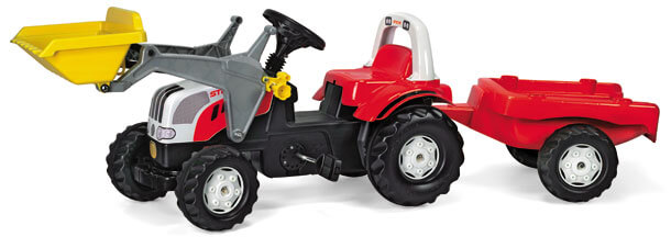Rolly Kid Steyr pedálos játék traktor homlokrakodóval és utánfutóval, Rolly Toys