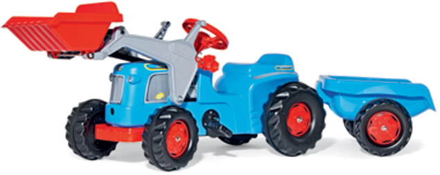 Rolly Kiddy Classic pedálos traktor homlokrakodóval és pótkocsival, RollyToys
